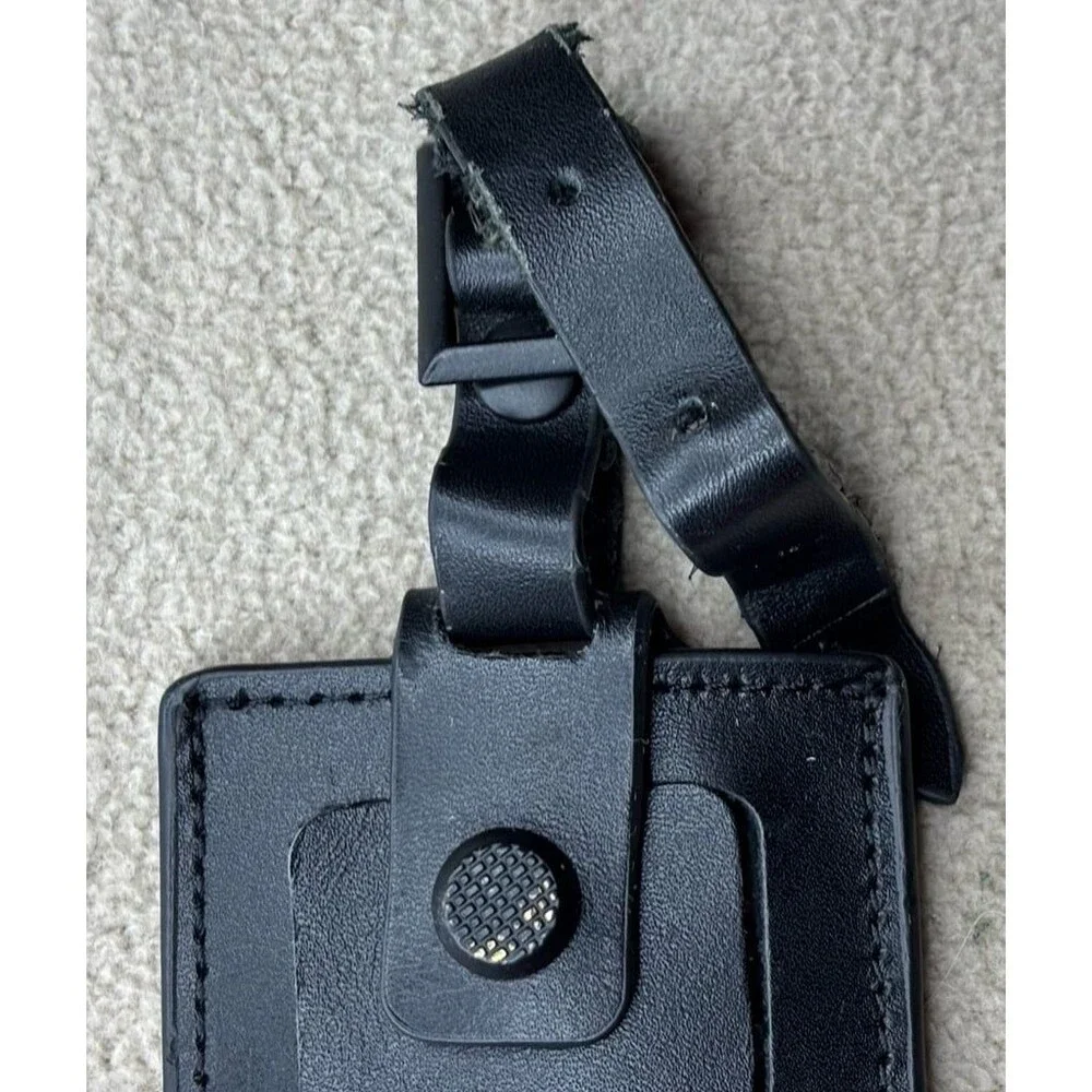 MyGoFlight Black Leather Luggage Tag MGF